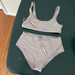 Skims Signature Swim Tank Bikini Top and Signature Swim High-Waisted Full Brief